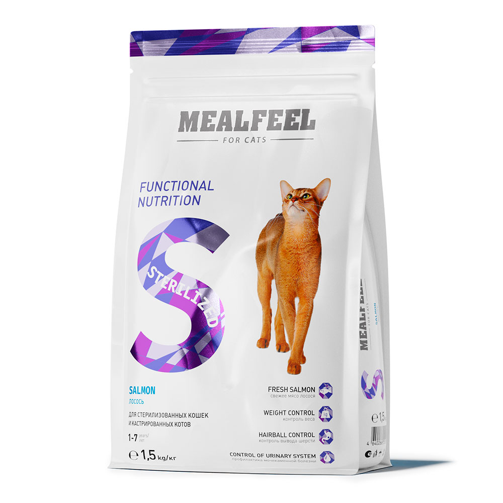 MEALFEEL сухой корм для стерилизованных кошек и кастрированных котов