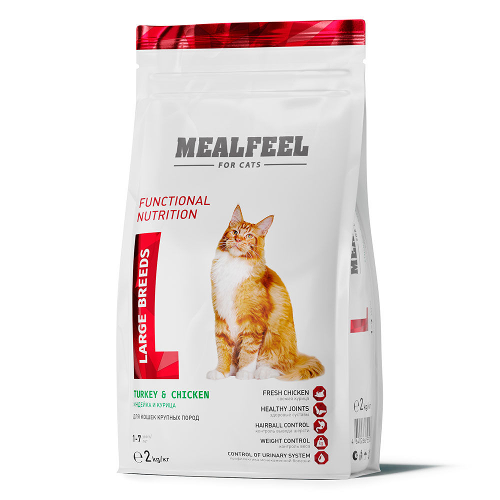 MEALFEEL сухой корм для взрослых кошек крупных пород