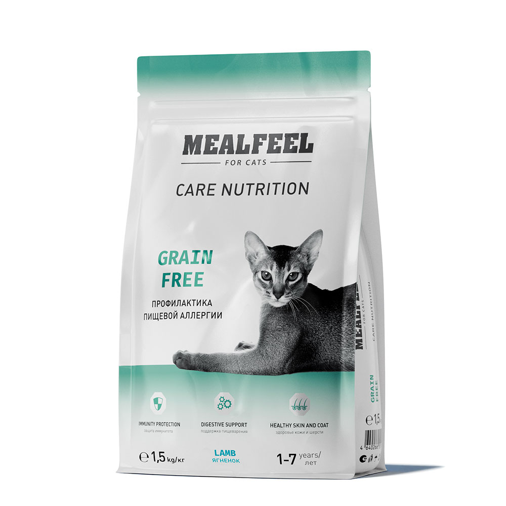 MEALFEEL CARE NUTRITION Полнорационный беззерновой сухой корм для взрослых кошек