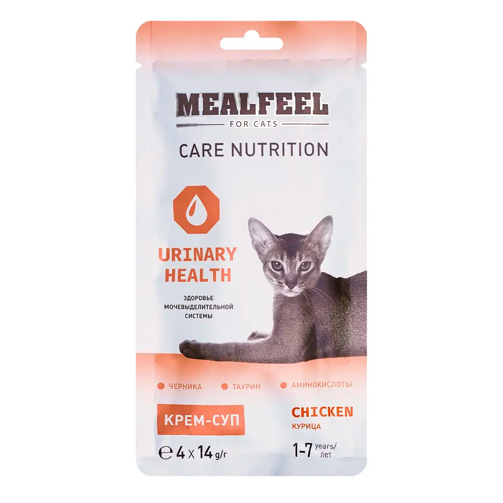 Mealfeel Care Nutrition Лакомство для кошек крем-суп с курицей, для здоровья мочевыделительной системы